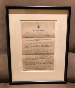 FRED ALLEN – framed personal letter to JOHN CHAPMAN signed - radio comedy RARE - Picture 1 of 6