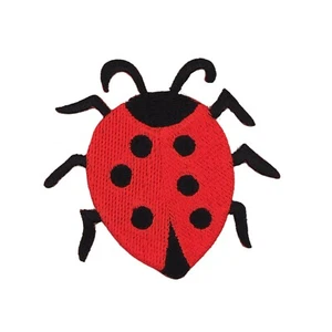 am66★Marienkäfer Rot Käfer Aufnäher Bügelbild Applikation Patch Neu 7,2 x 6,7 cm - Bild 1 von 8