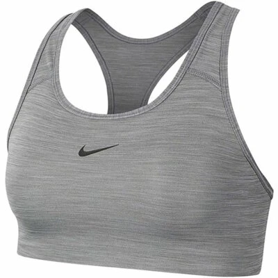 NEW! NIKE [L] Women's Swoosh Padded Sports/Yoga Bra-Carbon Heather CJ5949-091 - Image 1 of 2