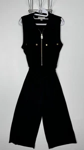 Mono MICHAEL Michael Kors Talla XL Negro Recortado Pierna Ancha Usado - Imagen 1 de 11