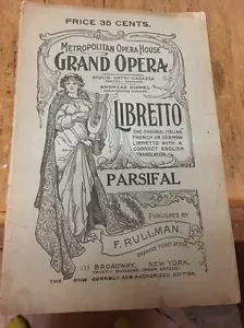 Metropolitan Opera House Grand Opera Libretto - Parsifal - Imagen 1 de 4