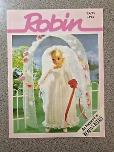 Robin 13249 Original Sindy Doll Knitting Pattern Sindy's Wedding Dress - Picture 1 of 1