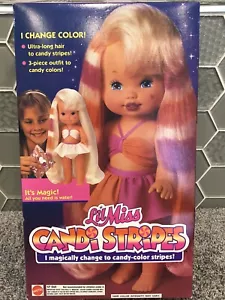 Vintage Lil Miss Candi Streifen Puppe Farbe wechselndes Haar wasseraktiviert Mattel 1993 - Bild 1 von 9