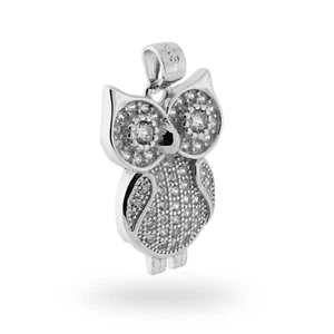 Ciondolo Gufo con Zirconi in Argento 925 - Picture 1 of 1