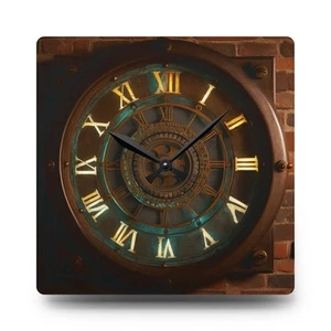 Steampunk Wall Clock, Vintage Gear Design, Unique Rustic Decor, Industrial - Picture 1 of 9