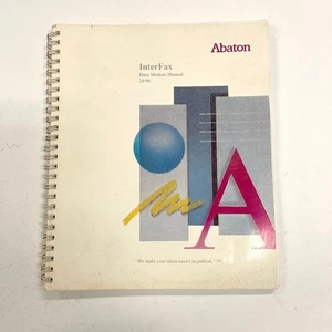 1988 Abaton InterFaxData Modem Manual 24/96 136 Pages Spiral Bound - Picture 1 of 7