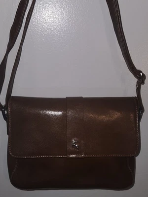 Cartera bandolera Ashwood para mujer de cuero genuino marrón, Foto 1 de 4