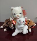 1 Ty Classic Cat & 3 Beanie Baby Cats - Isis, Flip, Nip, & Pounce (Lot of 4) 