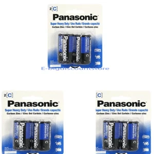 6PACK Size C Panasonic Super Heavy Duty Battery 3 Packs x 2 Batteries - Picture 1 of 3