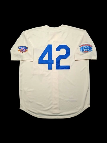 Jackie Robinson Jersey 1955 Dodgers Limited Edition Coconut Cream New Size 2XL Cover