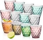12 Pack Plastic Water Tumblers 10 Oz Unbreakable Premium Drinking Glasses Stac