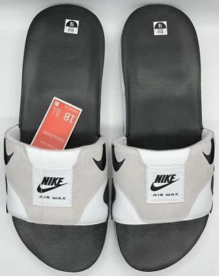 耐克男式 Air Max 1 Slide 白色黑色 DH0295-102 18 码全新无标签生活方式经典 — 第 1/4 张图片