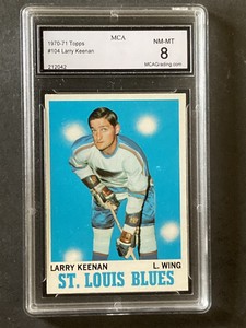 1970-71 Topps #104 Larry Keenan Blues Graded NM-MT MCA 8