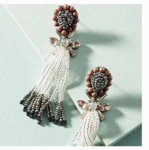 Anthropologie Deepa Gurnani Fly Away Beaded Earrings - Picture 1 of 3