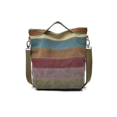 Womens Shoulder Bags Canvas Handbags Multi-Color Casual Messenger Bag Top Handle - Image 1 of 4