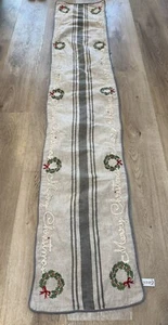Rachel Ashwell Merry Christmas Wreath Table Runner 66” X 12.5” - Picture 1 of 6