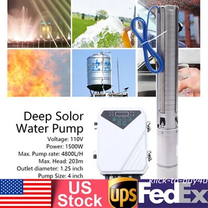 Kit Controlador MPPT Sumergible Bomba de Agua Solar 4" 2 HP Bomba de Pozo Profundo DC 110V - Imagen 1 de 20