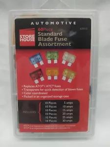Store House 60 Piece Standard Blade Fuse Assortment 63310 - Picture 1 of 3