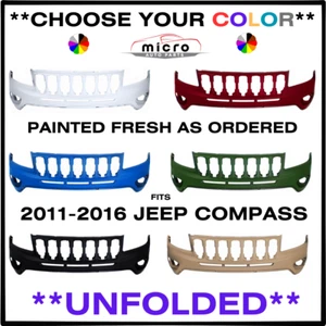 NEW FRONT BUMPER FOR 2011-2016 JEEP COMPASS PAINTED CHOOSE YOUR COLOR CH1014104 - Picture 1 of 6
