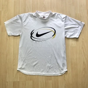 Nike Dri-Fit Shirt S Center Check Swoosh Logo Tee Made USA Gym Sports EUC - Picture 1 of 8