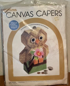 1981 Leisure Arts CAPPERS TELA Gufo Banca Filati Kit Artigianato Nuovo Sigillato Vintage - Foto 1 di 4
