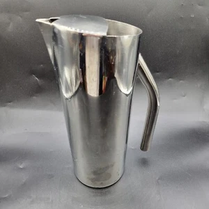 DW Haber Son NY Pitcher Chrome MCM Tall Sleek Modern Ice Lip Restaurant Ware  - Picture 1 of 12