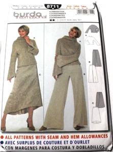 Burda 8711 Misses Top Skirt & Pants 8-10-12-14-16-18 Sewing Pattern OOP - Picture 1 of 2