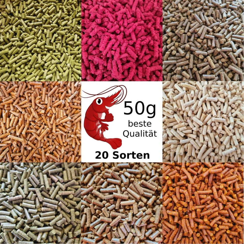 (5,38€/100g) 50g Futtersticks für Garnelen, Krebse / 20 Sorten / Sticks Pellets - Bild 1 von 1