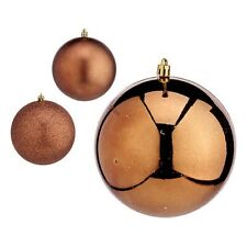 Bolas de árbol de Navidad Ø 12 cm 6 piezas marrón plástico