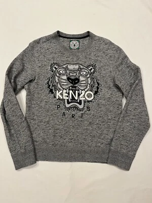 Sudadera Pullover Kenzo Jungle Paris Bordada Gris Tigre Polar Para Hombre Talla M Foto 1 de 4