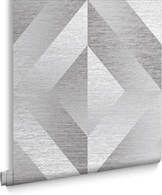 Graham & Brown Atelier Geo Geometric Removable Paste The Wall Wallpaper (Slate) - Image 1 of 3