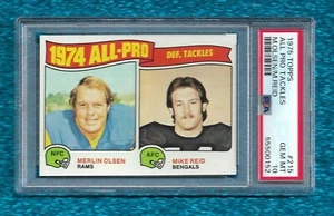 1975 TOPPS #215 ALL-PRO DEFENSIVE TACKLES PSA 10 GEM MINT MERLIN OLSEN MIKE REID - Picture 1 of 1