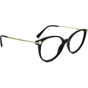 Versace Eyeglasses MOD. 3251-B GB1 Black/Gold Round Frame Italy 52[]18 140
