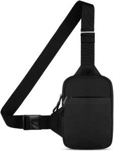 Mini Crossbody Sling Bag Chest Bag Dual Pocket Water Resistant Fanny Pack Runnin - Picture 1 of 7