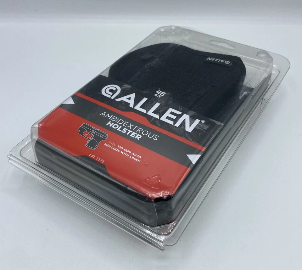 Allen Company 44346 Ambidextrous Holster for 0380 Pistol With Laser Black