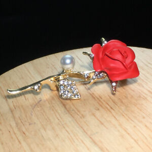 Vintage rose Rhinestone Brooch Gold Pin Crystal Brooches Jewelry Wedding 31