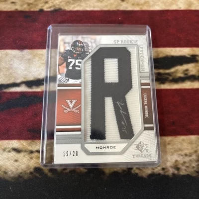 2009 SP Threads Rookie Letterman Signature Card /20 Eugene Monroe Cavaliers - Image 1 of 2