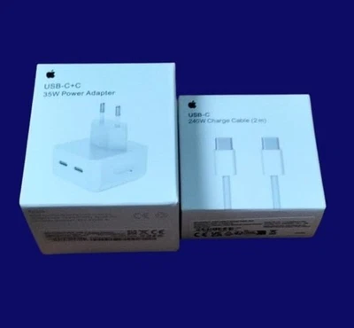 Cargador Apple rapida 35W dual USB-C con cable Apple 2m 240W USB-C - Imagen 1 de 4