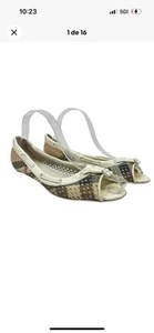 Burberry Open Toe Ballet Flats Perforated Plaid Check Size 39.5 US 9.5 - Picture 1 of 16