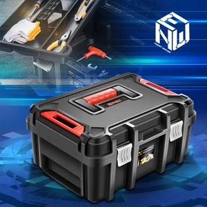 Large Capacity Tool Box Lockable Storage Garage Organizer w/ Removable Tray - Picture 1 of 8