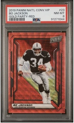 2019 PANINI NATIONAL BO JACKSON RED 1/25 PSA 8. RAIDERS LEGNED. - Image 1 of 2