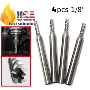 LSTOPGO 4x HSS 4 flautas vástago recto fresadora extremo fresa diámetro de corte 1/8x1/4 - Imagen 1 de 11
