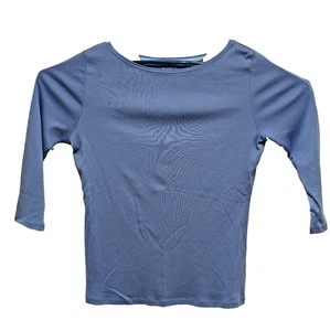 Camiseta Talbots Pima Algodón Cuello Barco Talla Mediana Azul Marino - Imagen 1 de 7