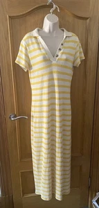 🤍River Island Maxi Dress Yellow/Cream Stripes UK Size 12 🤍rrp £49 - Picture 1 of 4