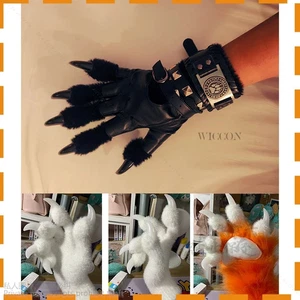 Anime Paw Claw Gloves Costume Accessory Cosplay Furry Full Finger Fursuit Adult - Picture 1 of 18