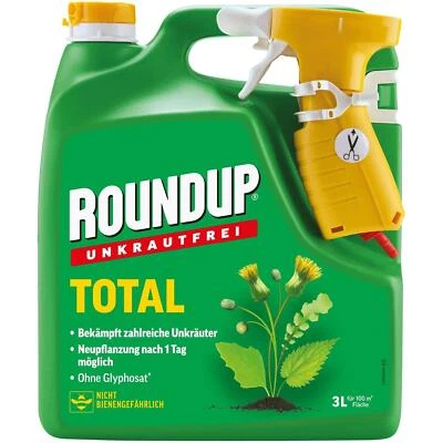 Roundup Unkrautfrei TOTAL AF Unkrautvernichter Unkraut Drucksprühsystem 3L - Bild 1 von 4