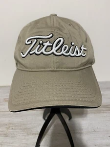 Titleist Pro V1 FootJoy Golf Hat Adjustable Tan Beige Baseball Cap 100% Cotton  - Imagen 1 de 5