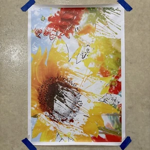 Sonnenblume Abstrakte Kunst Bunt ✅ Poster Druck Leinwand Wandbild ✅ 16x24 Ungerahmt - Bild 1 von 4