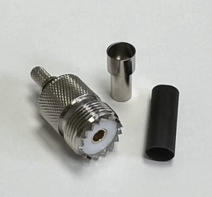 Gniazdo UHF SO-239 (2-PAK) Złącze koncentryczne Zaciskane RG58 LMR195/200 RG400 USA Wysyłka - Zdjęcie 1 z 3
