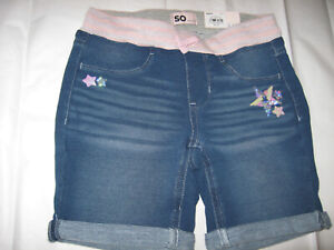 SO Girls Cuffed Embellished Bermuda Shorts ~ Youth Size 10 NWT